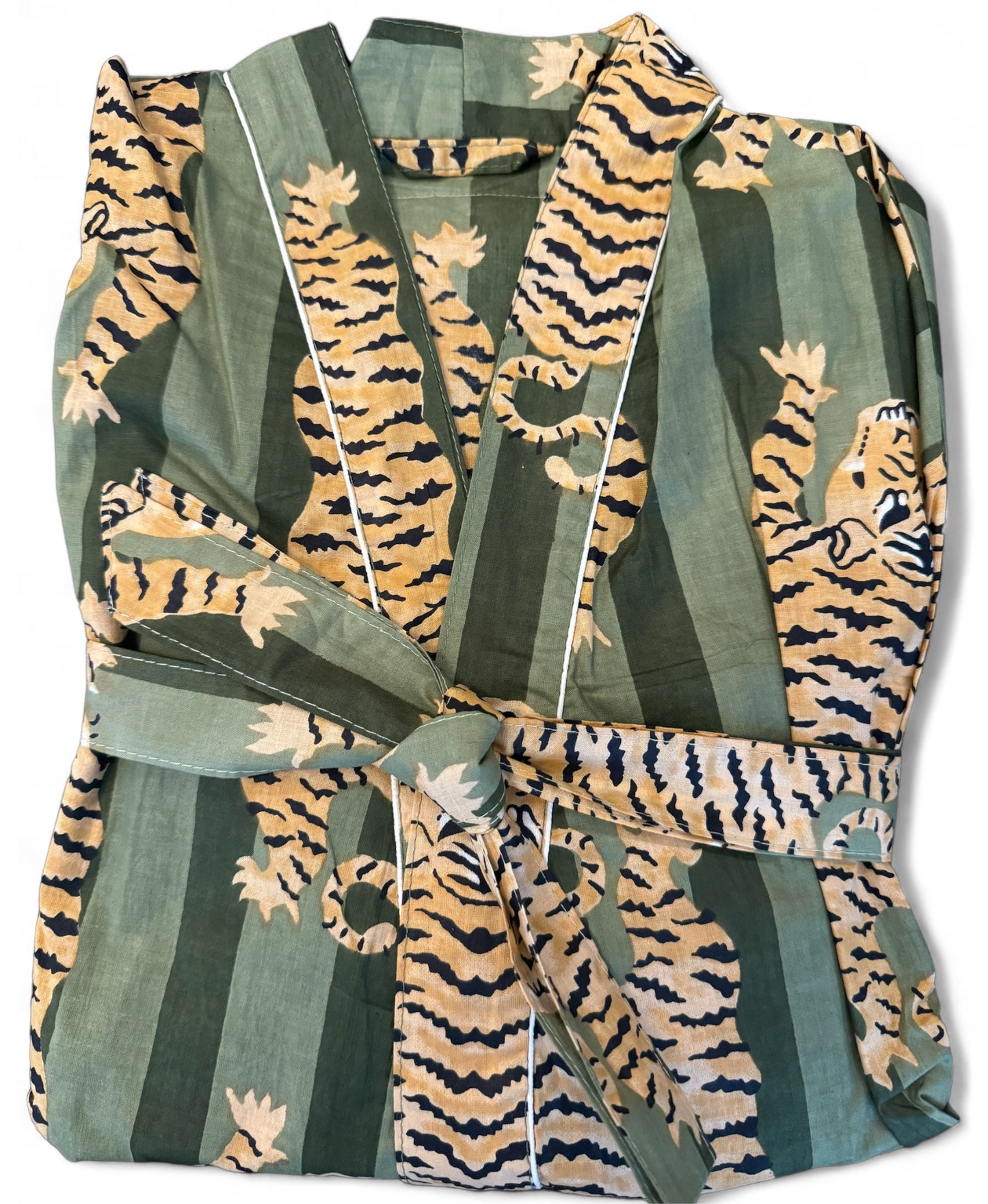 Peignoir coton Lily Tiger kaki