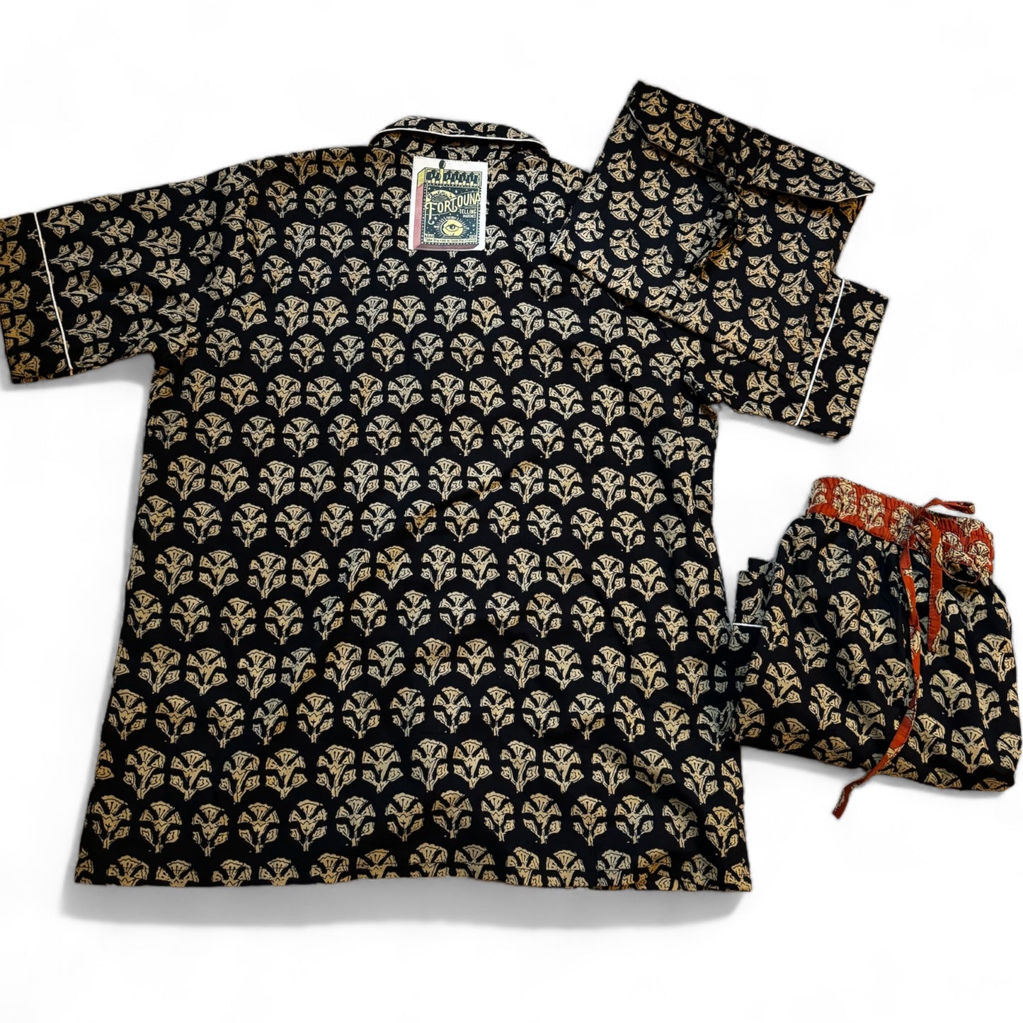 Ensemble pyjama short imprimé feuilles