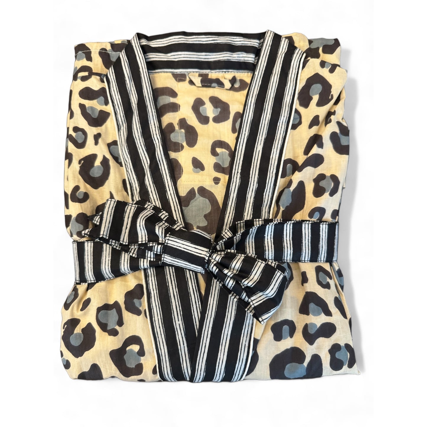 Peignoir new print leopard bleu