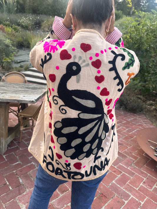 Veste brodée Ivoire PAON