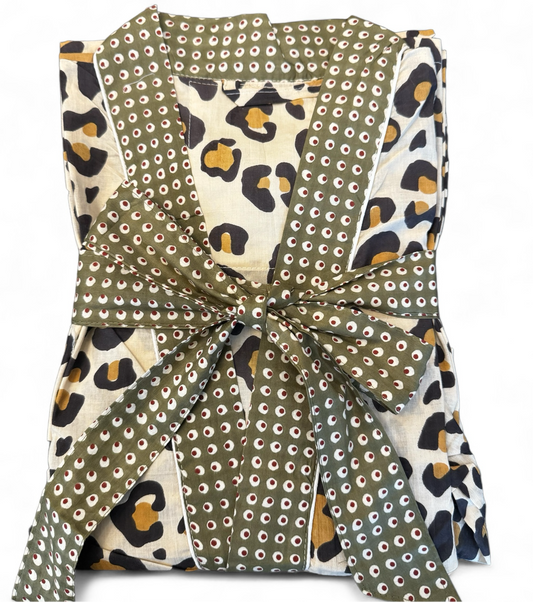 Peignoir new print leopard camel