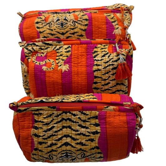 THE THREE POUCH - LEOPARD ROSE