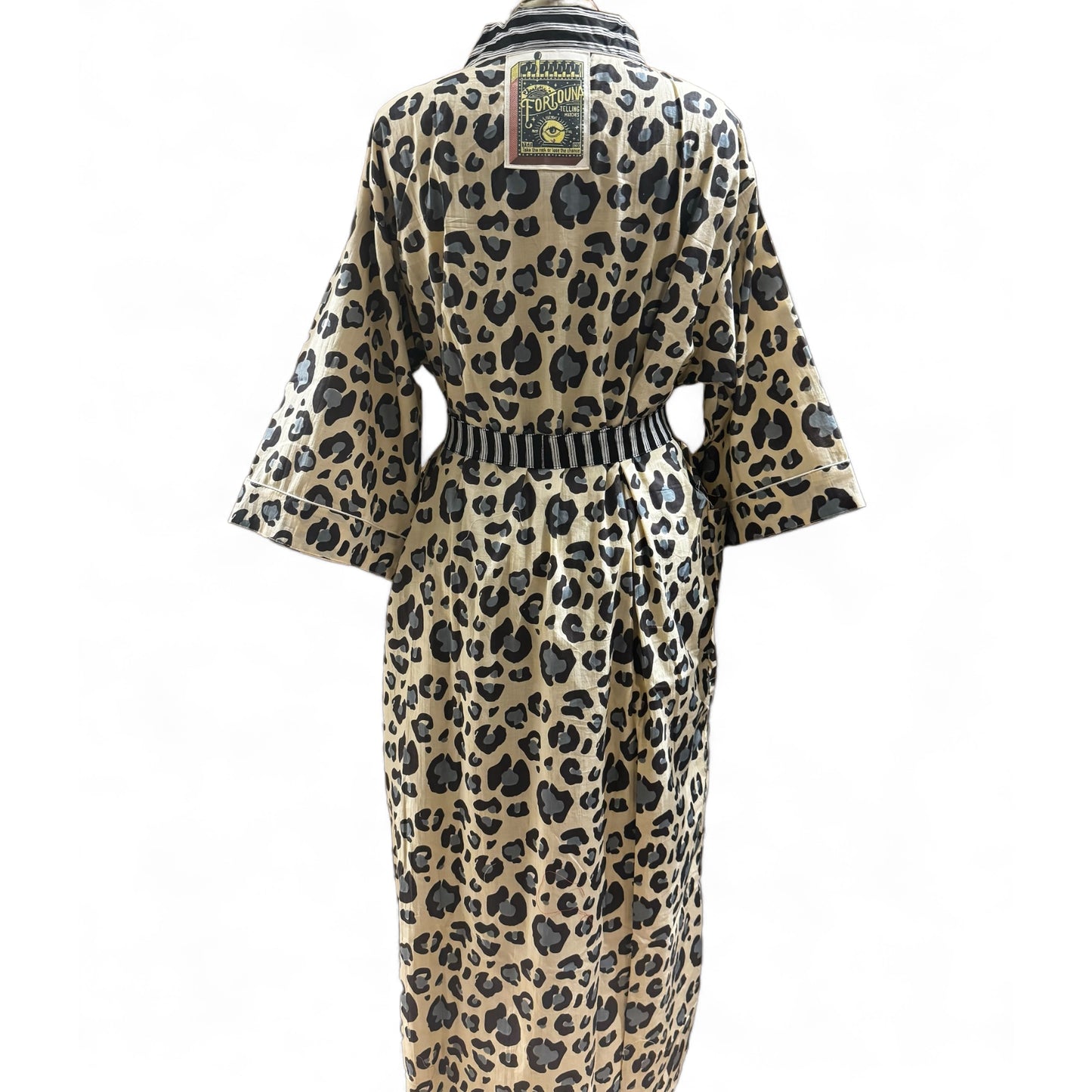Peignoir new print leopard bleu