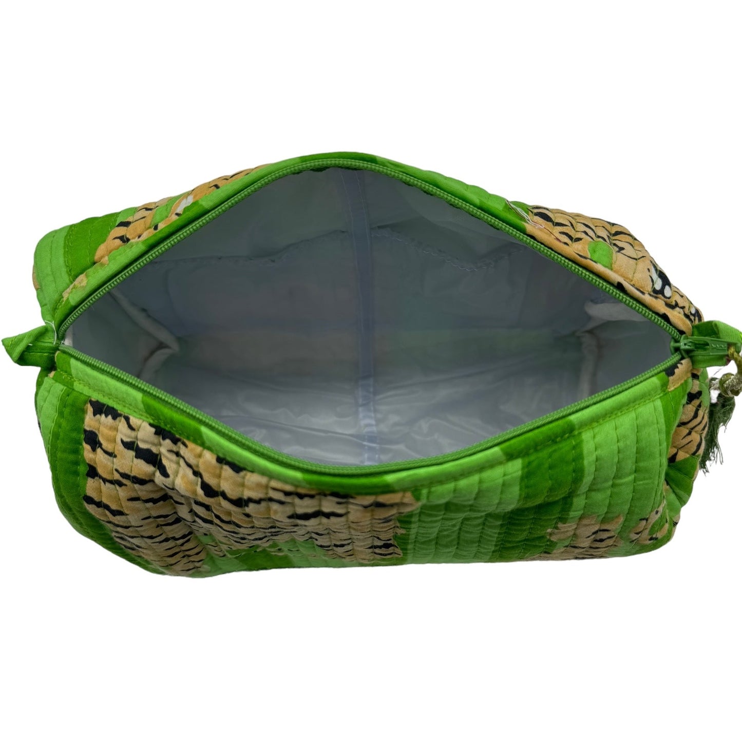 THE THREE POUCH-LEOPARD GREEN